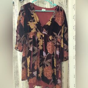 Velvet red mini dress